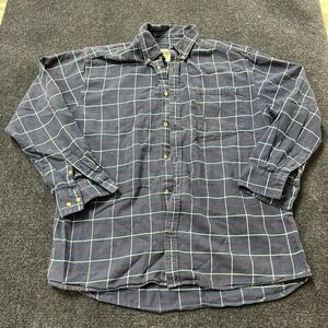 Mountain Khakis Shirt Mens Large Blue Plaid Flannel Button Down Relaxed Fit